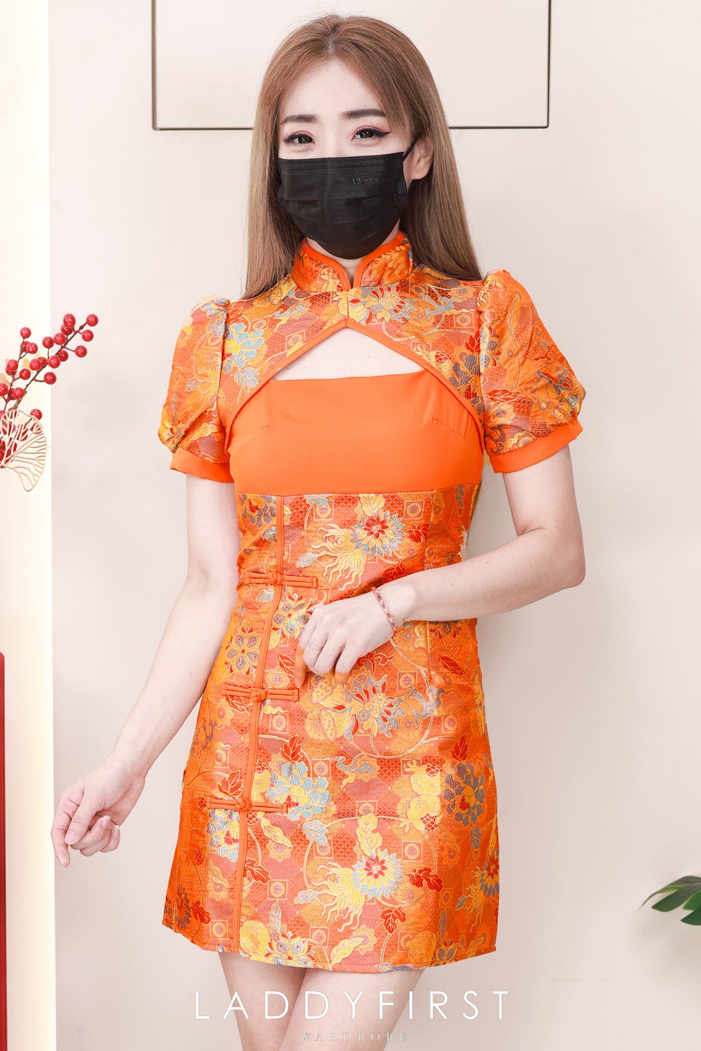 【D1027】高品质【女装】高端贵气国风显腰提花旗袍连身裙子 ❤️❤️【B-R1-C1】