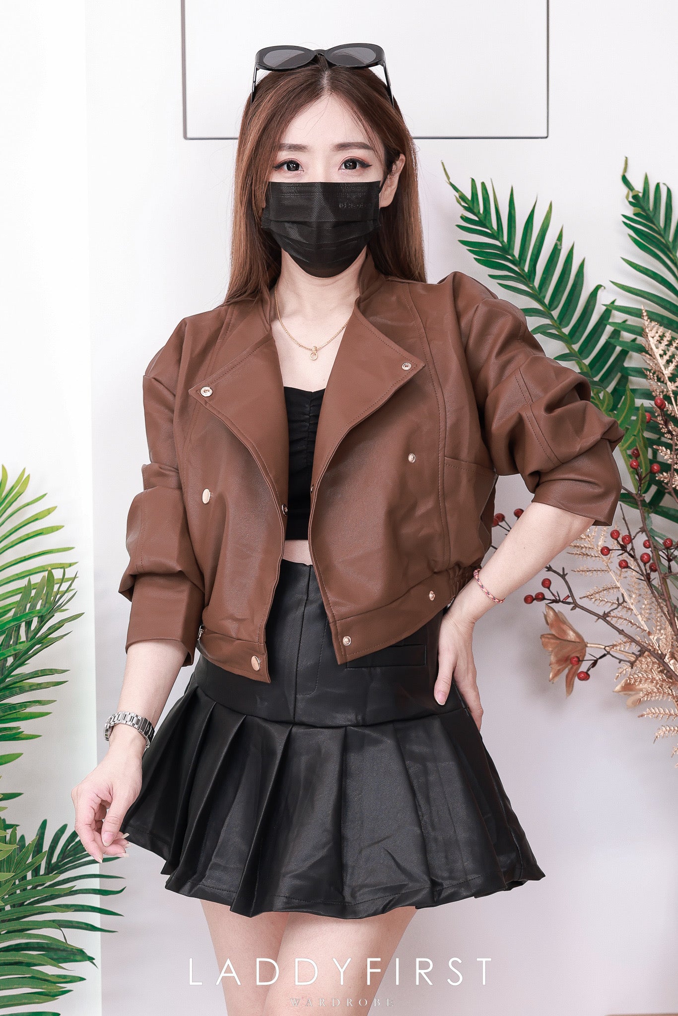 【T3398】V领小皱褶设计细带无袖纯棉弹力内搭上衣 ❤❤ 【B-R2-C4】