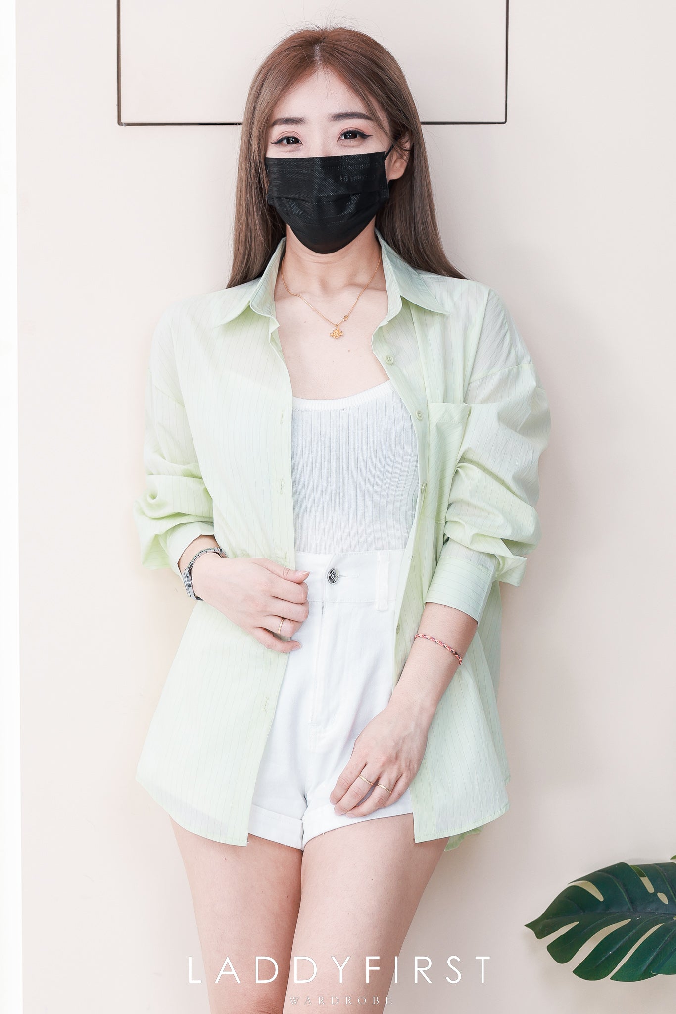 【T8842】高品质两件式韩风轻薄衬衫长袖上衣➕针织弹力内搭上衣 ❤️❤️【B-R1-C3】
