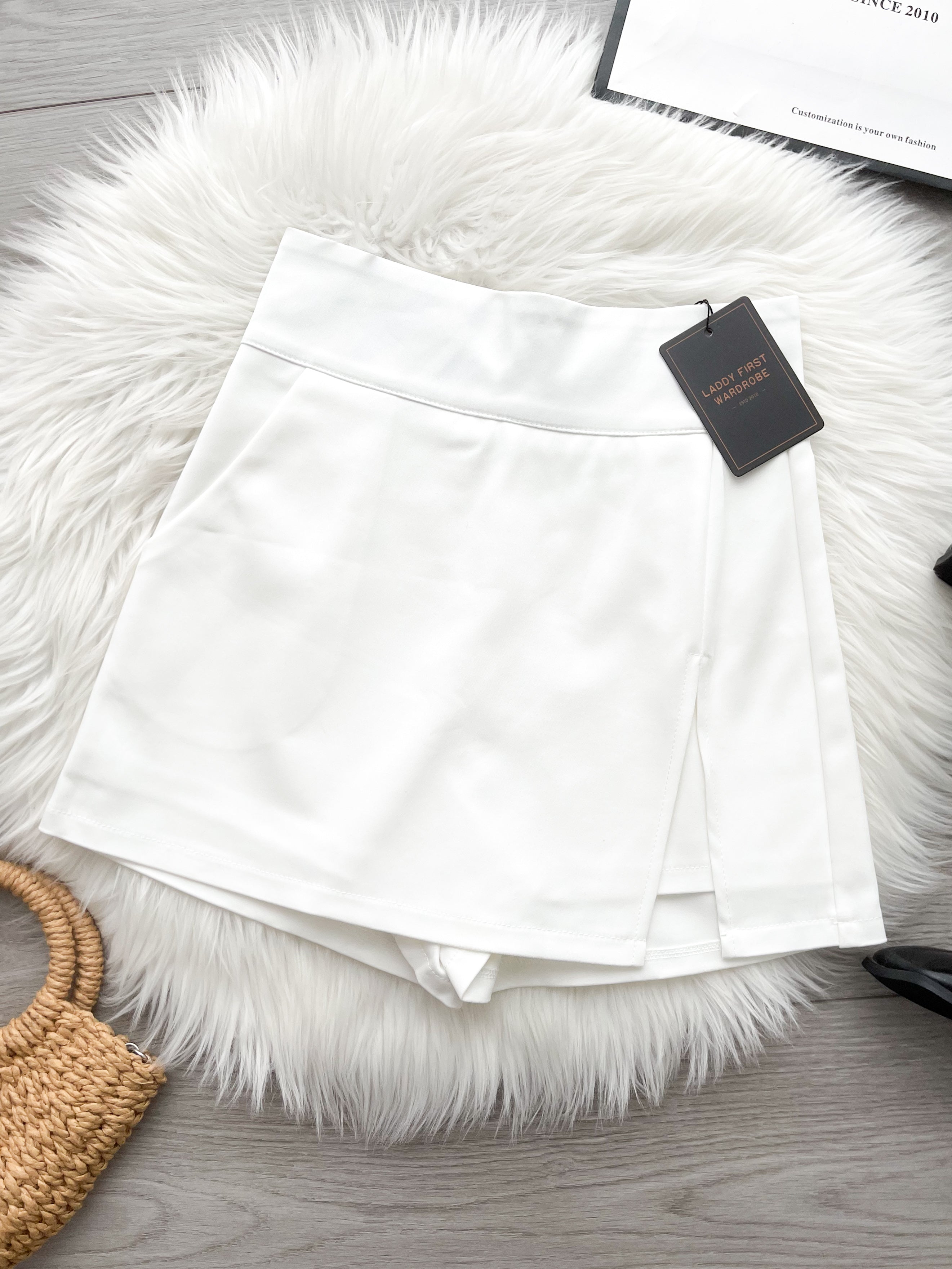 【S7991】高品质收腰显瘦A字西装开叉边高腰百搭裤裙，前裙后裤有口袋 ❤️❤️