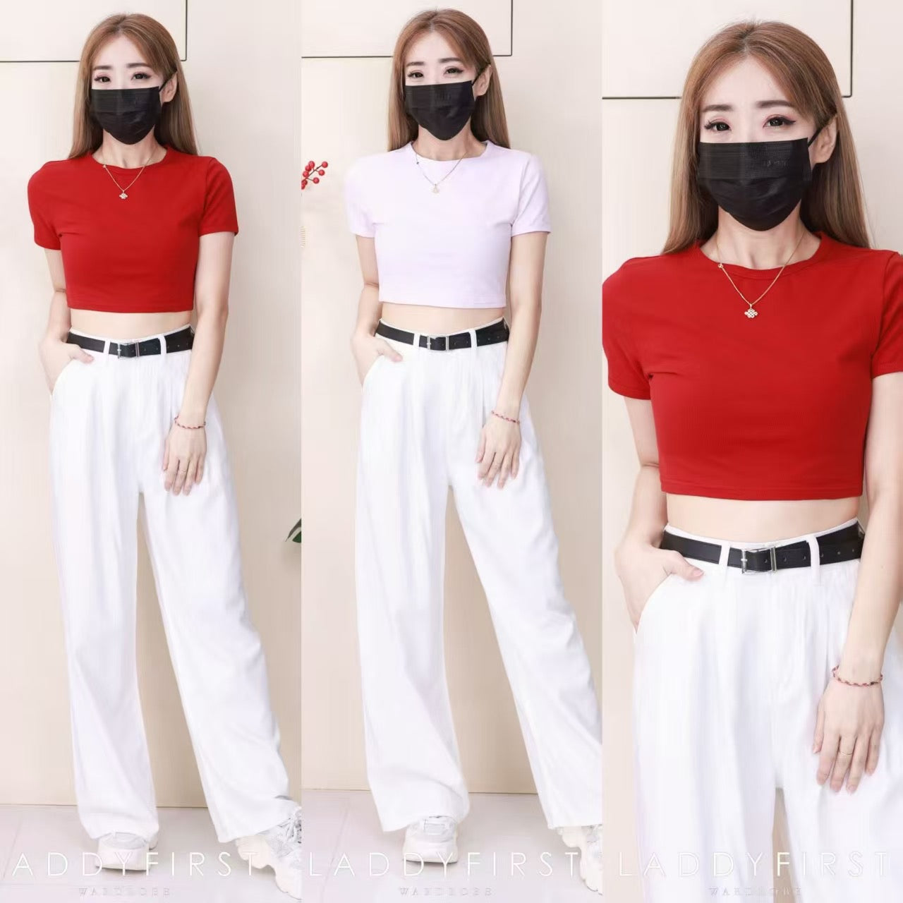 【L3582】高品质气质天丝牛仔直筒阔脚高腰百搭长裤，配送腰带有口袋 ❤️❤️