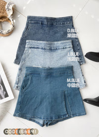 【S6891】高品质COTTON JEANS简约时尚厚实牛仔高腰百搭裤裙，有口袋 ❤️❤️【A-R2-C6】