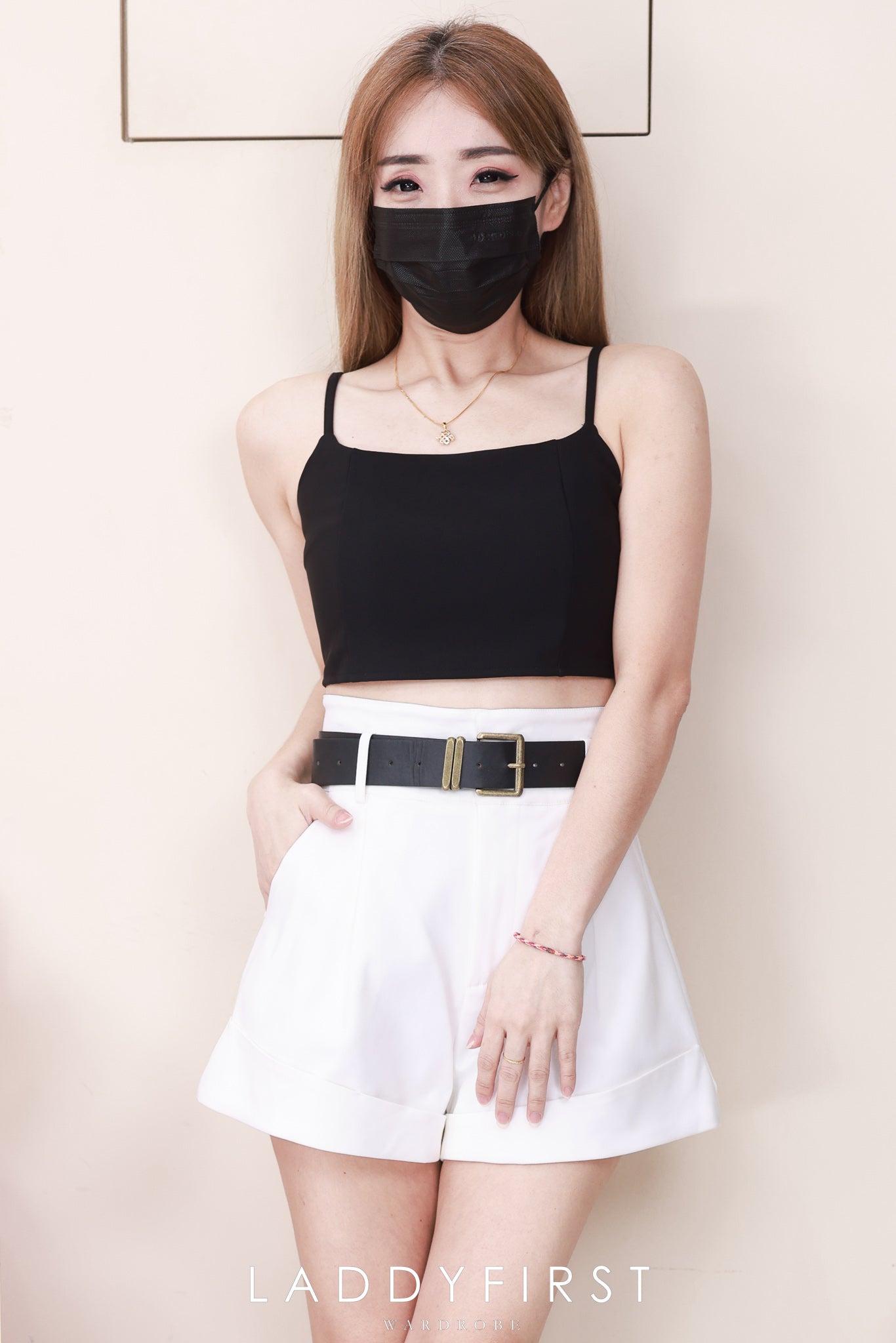 【S1919】高品质简约时尚厚实西装高腰显瘦百搭短裤，附送腰带，有口袋 ❤️❤️