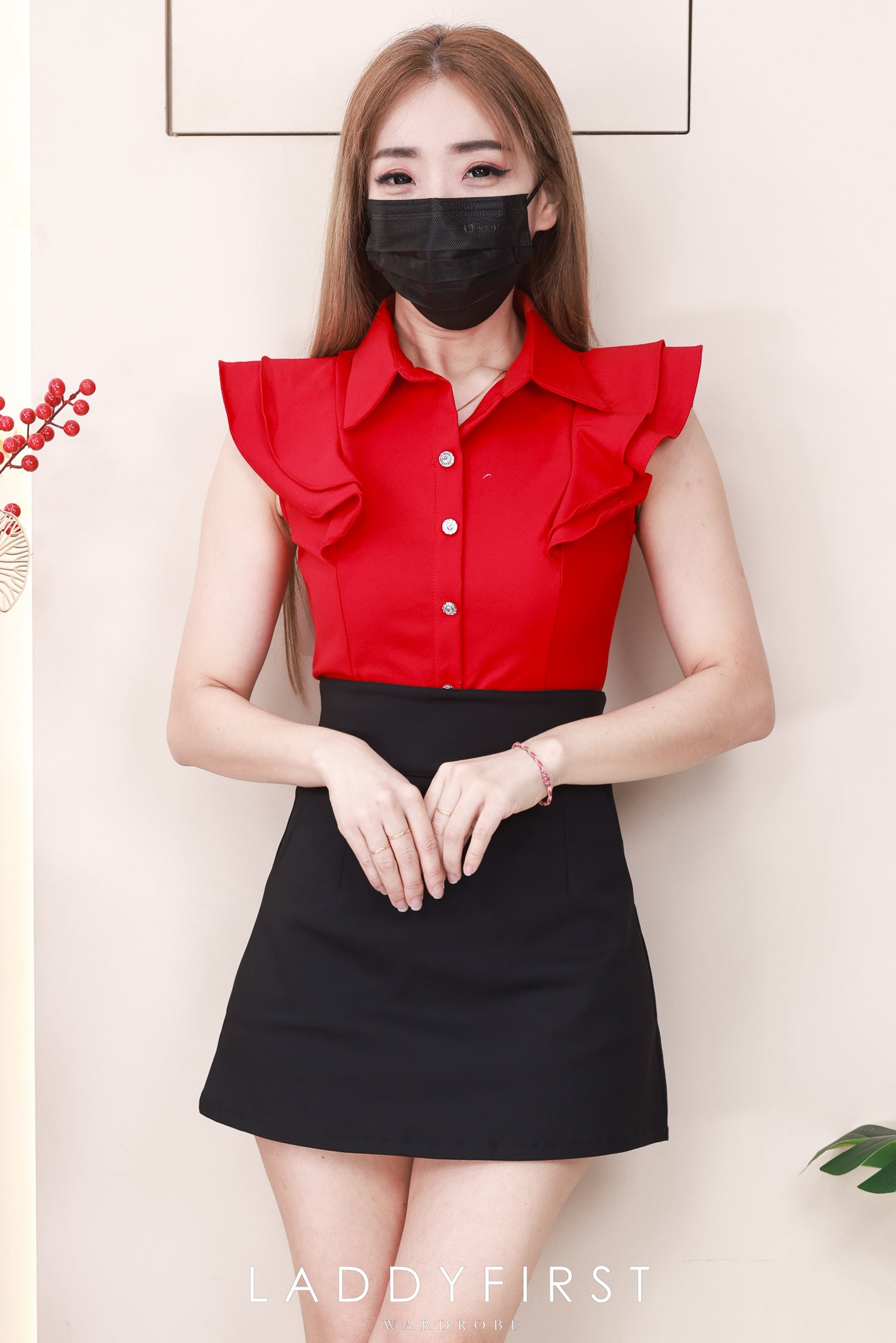 【T2174】高品质名媛荷叶小飞袖西装时装上衣 ❤❤