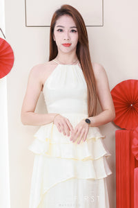 【D81546 / 37108】高品质超仙气高端流光飘逸感层次CUT IN连身长裙 ❤❤ 【A-R2-C1】