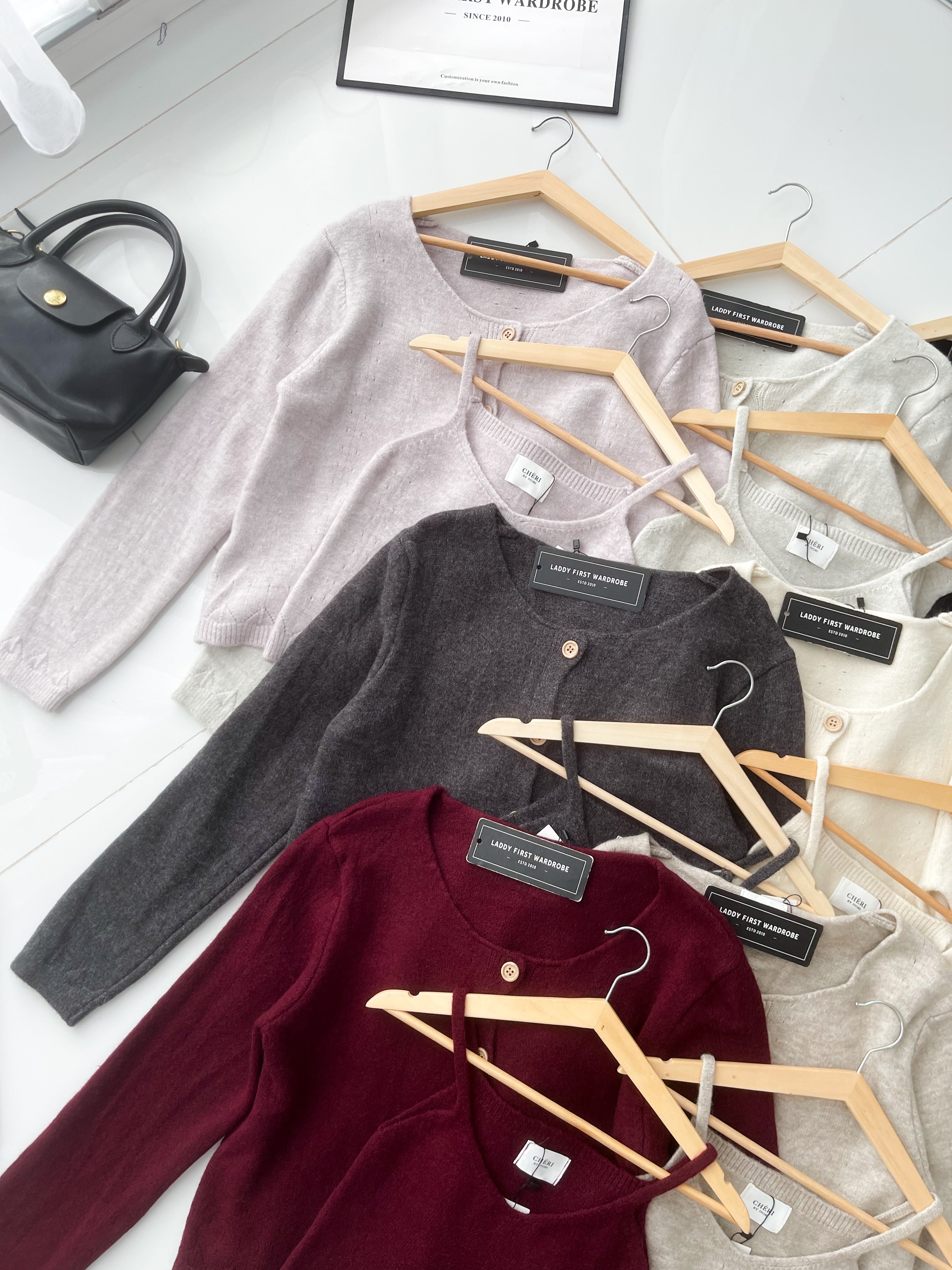 【T2668】高品质韩式宽松版简约穿搭毛绒针织长袖外套➕内搭上衣❤❤