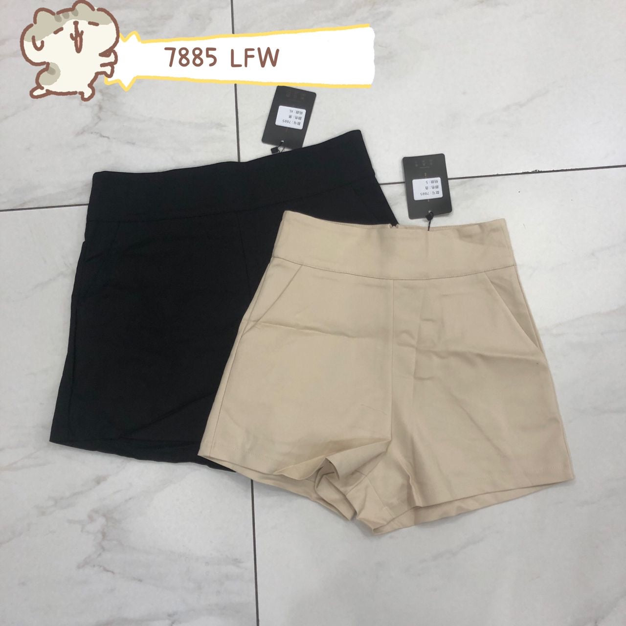 【S7885】【网站福利款✨】独家爆款【万能爸爸】西装高腰百搭短裤，后中拉链有口袋【B-R2-C6】