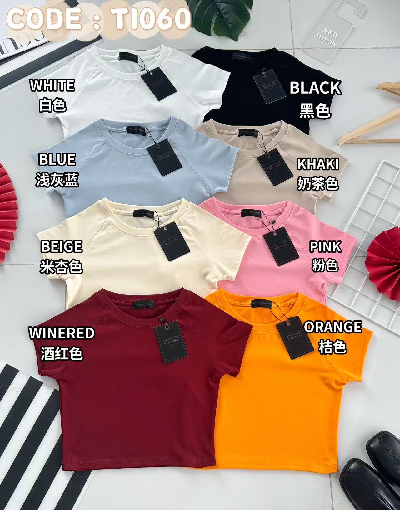 【T1060】独家爆款高品质纯棉弹力圆领短袖简约日常百搭款上衣 #衣柜必入手百搭款 ❤❤ 【A-R1-C2】