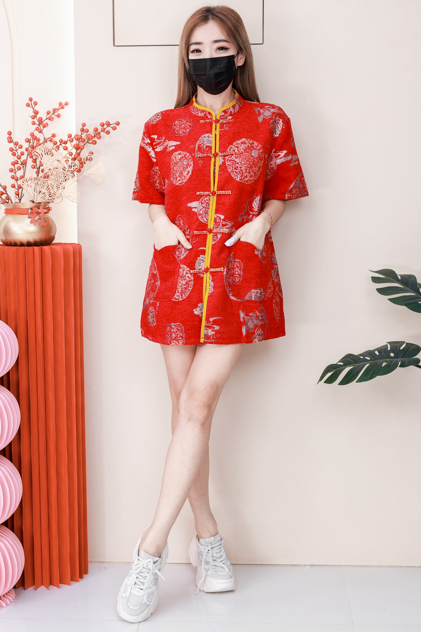 【T2608】高品质高贵贵气男女同款提花唐装旗袍上衣，有口袋 ❤❤