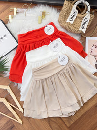 【S681131】‼️爆单王再次到货‼️【独家小圆饼】高质量西装拼雪纺蓬蓬高腰裙子【A-R3-C4】