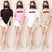 【O7538】高品质毛巾绣字母MIUMIU领短袖 Oversized 休闲上衣❤️❤️【A-RU2】