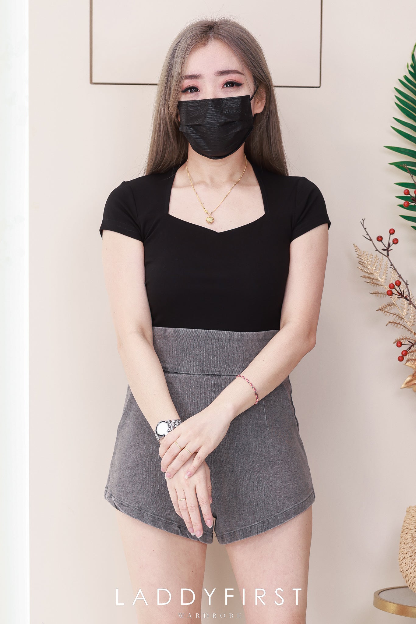 【T82425】高品质方领前双层纯棉弹力日常简约百搭上衣 ❤❤