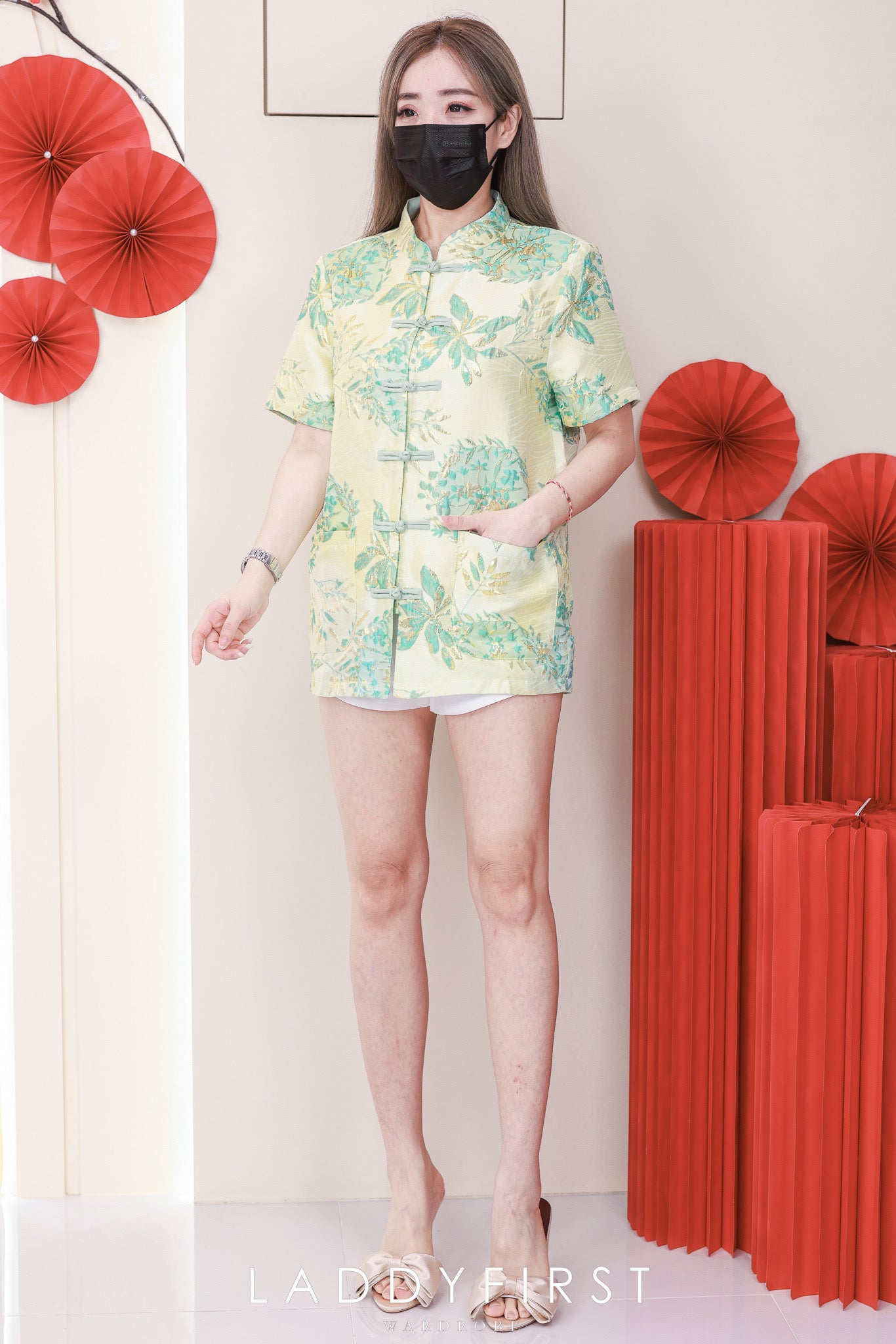 【T3386-1】【LFW独家小圆饼】高品质男女同款高端大气提花唐装旗袍上衣，有口袋 ❤️❤️