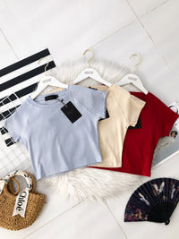 【T80792】【直播间搭配款】独家爆款高品质纯棉弹力圆领短袖简约日常百搭款上衣 #衣柜必入手百搭款 ❤❤【A-R3-C2】