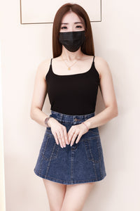 【S3524】独家爆款高品质牛仔COTTON JEANS简约显瘦显腿长百搭牛仔高腰裤裙，有口袋 ❤️❤️【B-R3-C1】