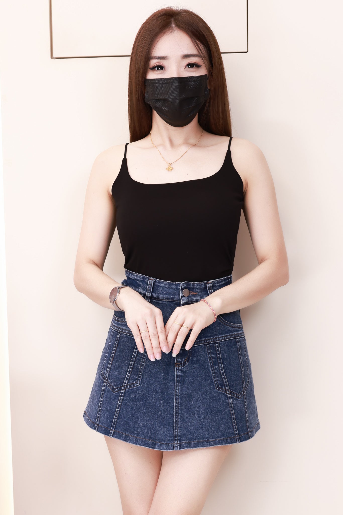 【S3524】独家爆款高品质牛仔COTTON JEANS简约显瘦显腿长百搭牛仔高腰裤裙，有口袋 ❤️❤️【B-R3-C1】