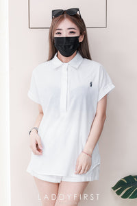 【SS8858】高品质韩式简约棉麻时尚套装 宽松大版翻领短袖上衣➕松紧腰弹力高腰百搭短裤，有口袋❤️❤️【A-R2-C6】