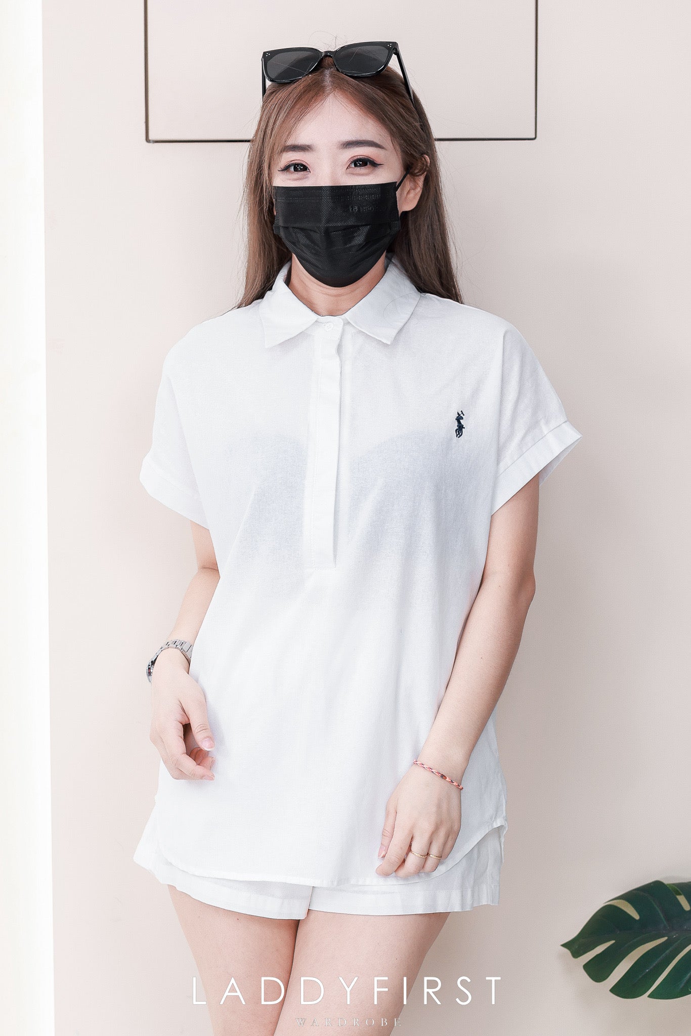 【SS8858】高品质韩式简约棉麻时尚套装 宽松大版翻领短袖上衣➕松紧腰弹力高腰百搭短裤，有口袋❤️❤️【A-R2-C6】