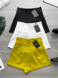 【S6422】✨独家爆单王✨ 独家定制款高品质简约日常西装万能高腰阔腿百搭短裤，有口袋 后中拉链 ❤️❤️ 【D-R1-C4】