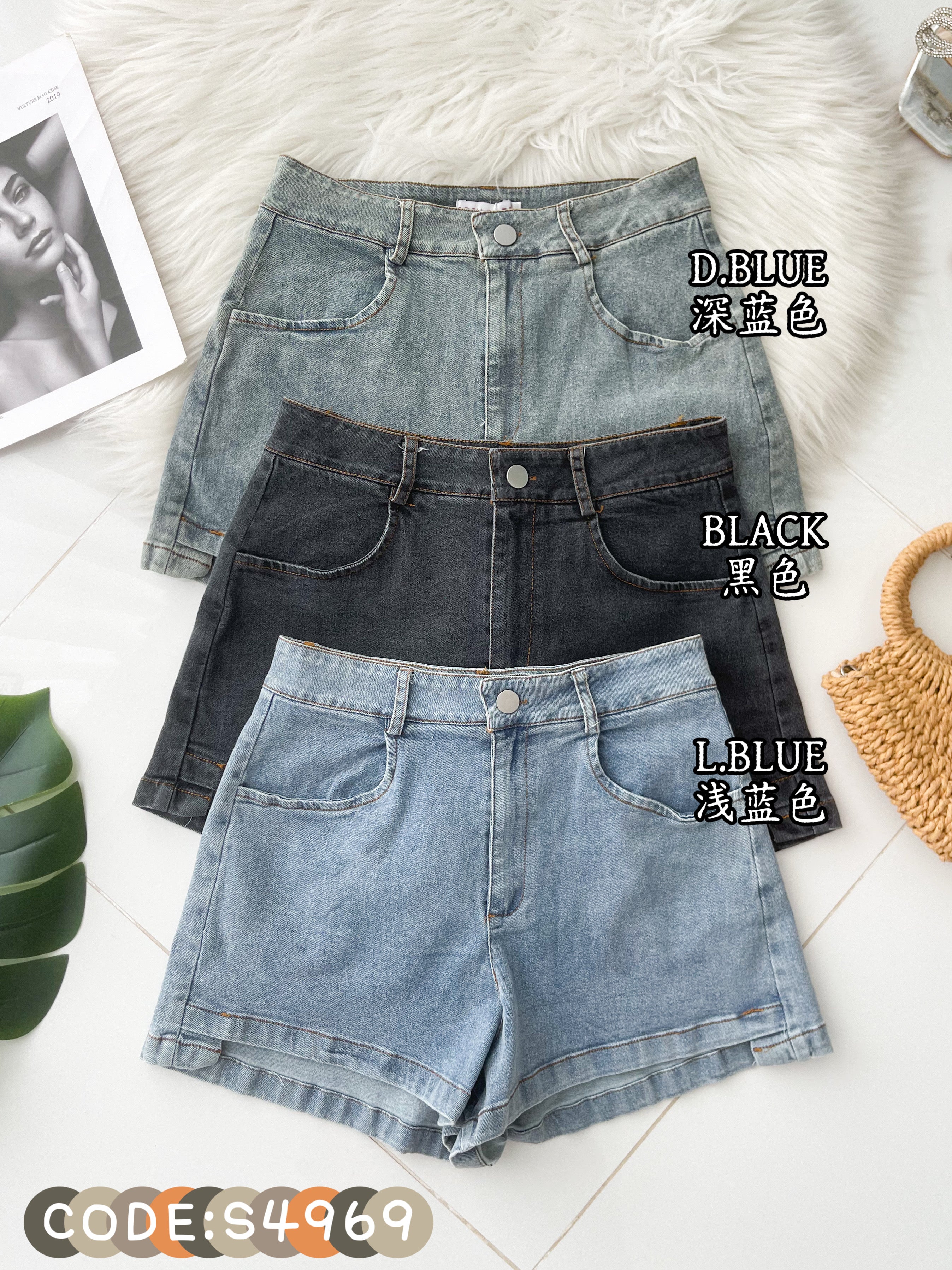 【S4969 / 19741】高品质COTTON JEANS简约日常休闲百搭牛仔长裤，有口袋 ❤️❤️