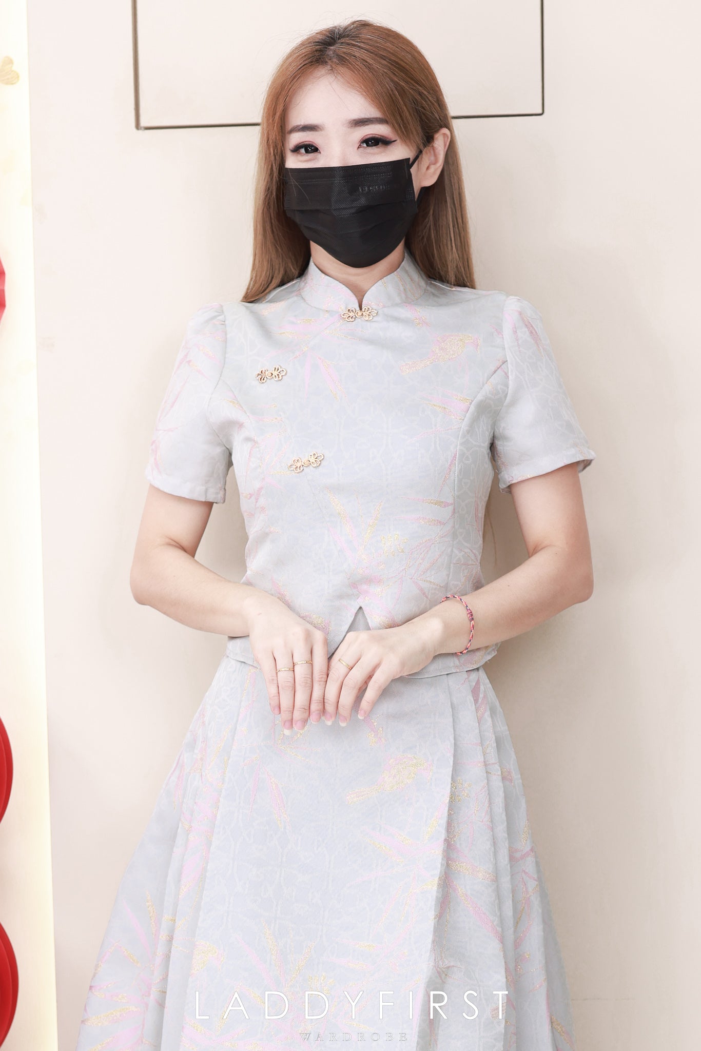 【SS614】【补厂家现货⚡⚡】高品质两件式高级感国风新中式马面裙提花旗袍套装 旗袍上衣➕马面长裙，有口袋 ❤️❤️