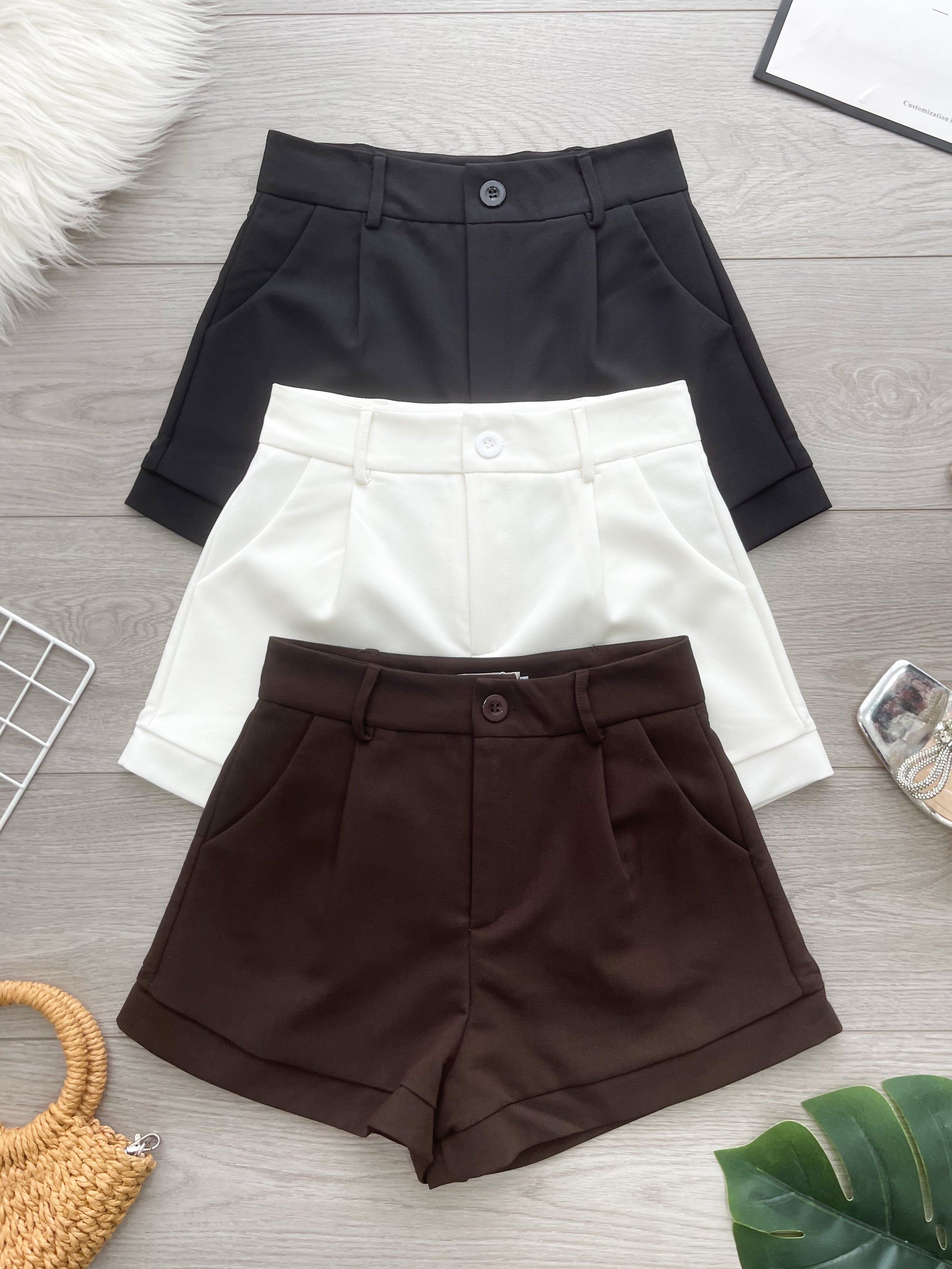 【S82786】高品质版型收腰显瘦高腰西装时尚日常百搭短裤，有口袋 ❤️❤️