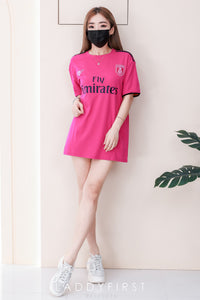 【T14259 / 9060】高品质圆领字母拉线设计OVERSIZED 上衣 ❤❤【A-R2-C5】