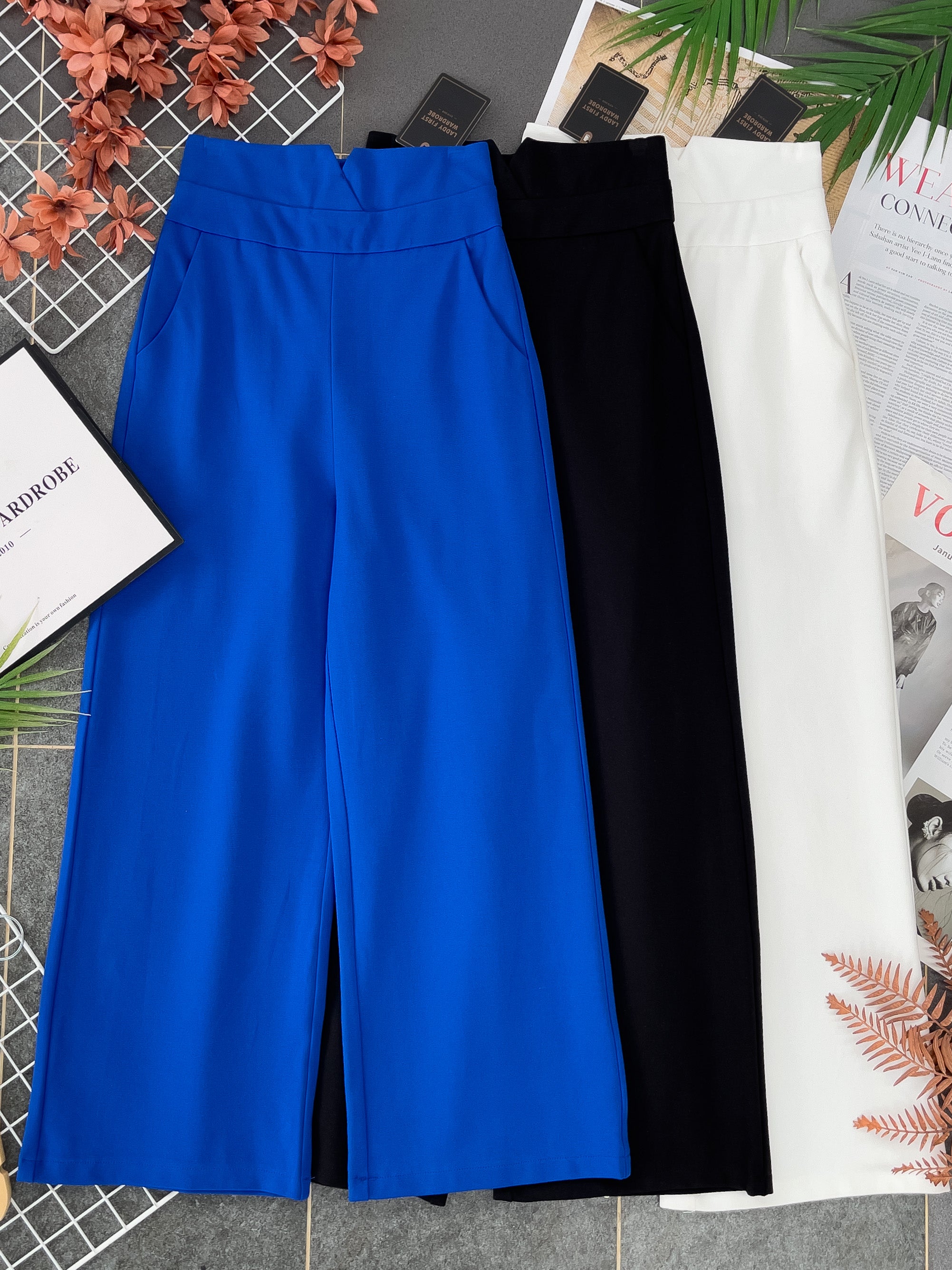 【L09】独家爆款厚实罗马阔脚高腰长裤【B-R3-C5】