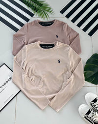 【T274251】高品质polo刺绣logo圆领长袖修身版型纯棉弹力休闲百搭上衣 ❤❤【A-R1-C2】