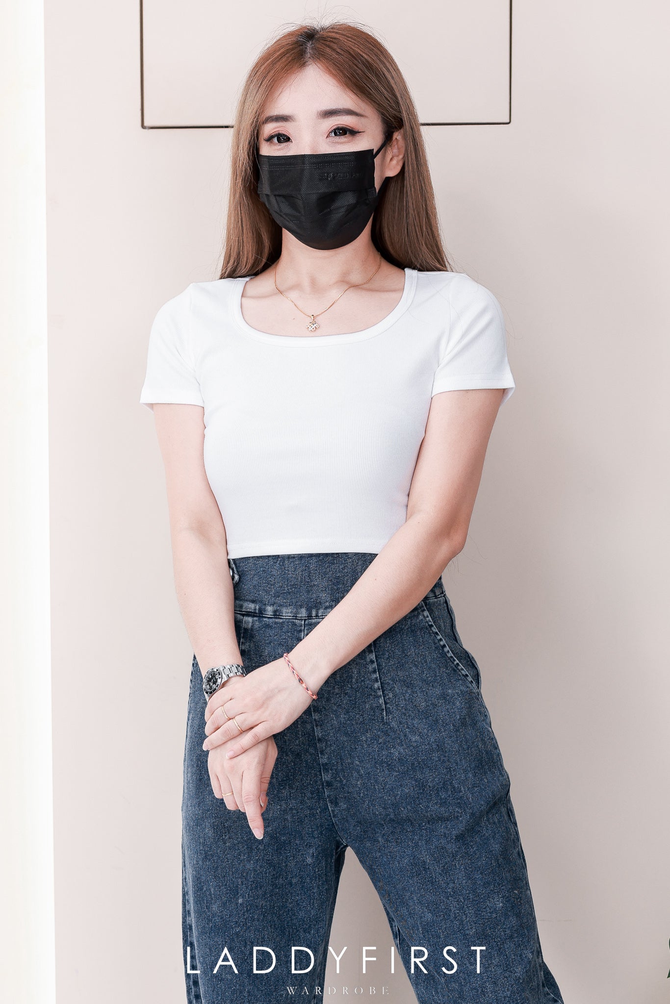 【L6754】高品质COTTON JEANS牛仔弹力老爹百搭九分长裤❤️❤️