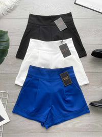 【S6422】✨独家爆单王✨ 独家定制款高品质简约日常西装万能高腰阔腿百搭短裤，有口袋 后中拉链 ❤️❤️ 【D-R1-C4】