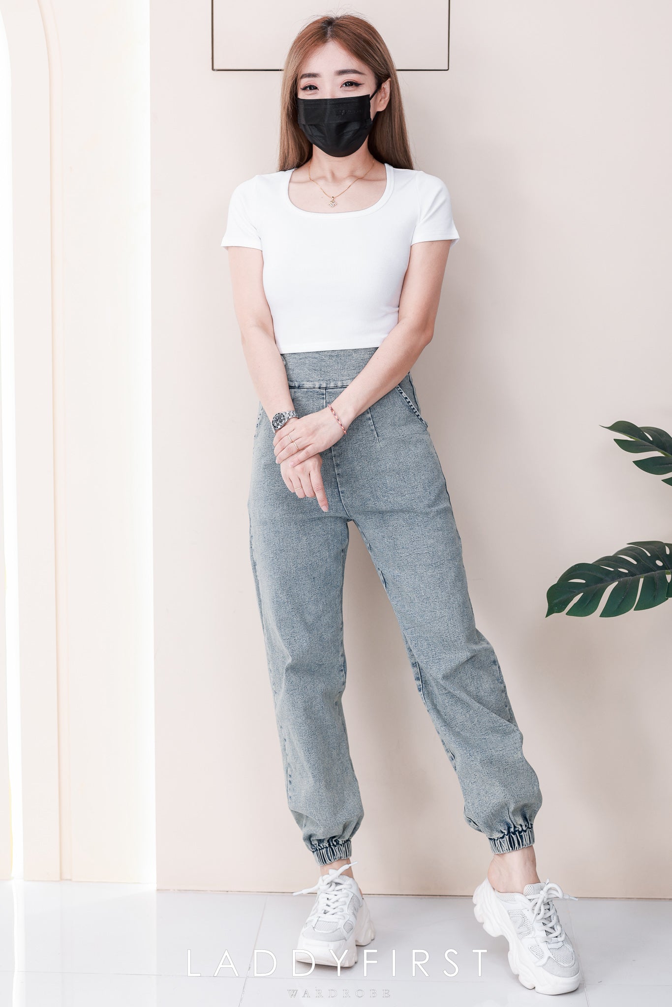 【L6754】高品质COTTON JEANS牛仔弹力老爹百搭九分长裤❤️❤️