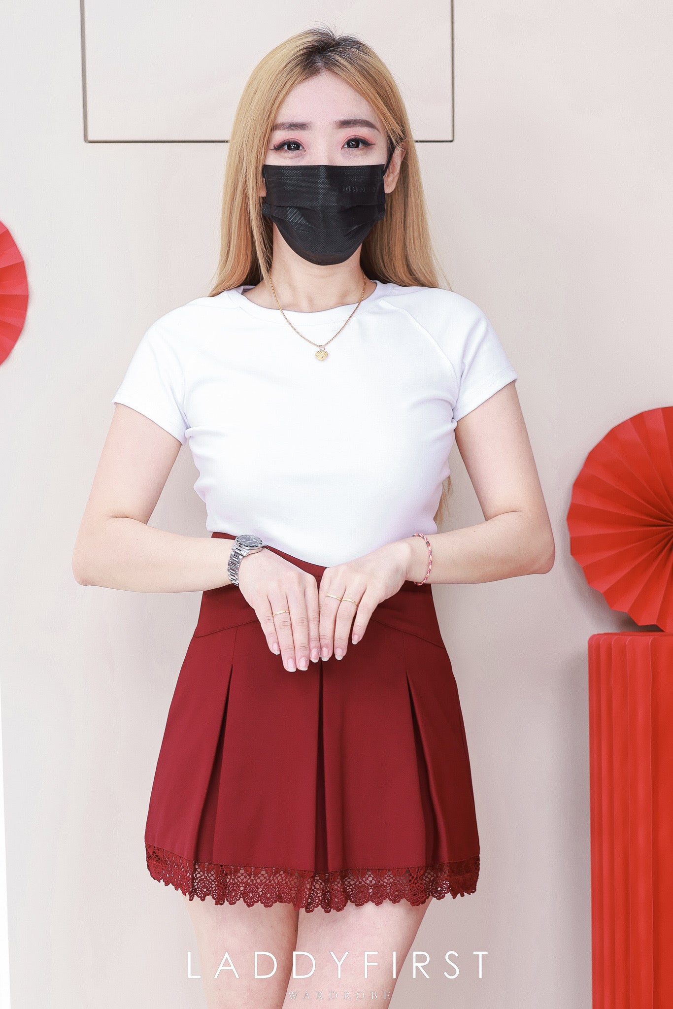 【S164541】高品质前后裙子内层有里布短裤西装百褶高腰裙子 ❤️❤️ 【A-R1-C2】