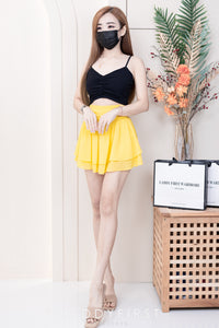 【S681131】‼️爆单王再次到货‼️【独家小圆饼】高质量西装拼雪纺蓬蓬高腰裙子【A-R3-C4】