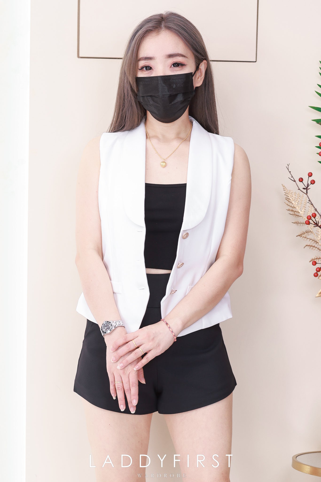 【T98222】翻领马甲式西装法式时装上衣 ❤️❤️