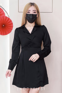 【D81527 / 91268】高品质高级气质感轻熟收腰显瘦缎面连身裙子 ❤❤ 【A-R1-C1】