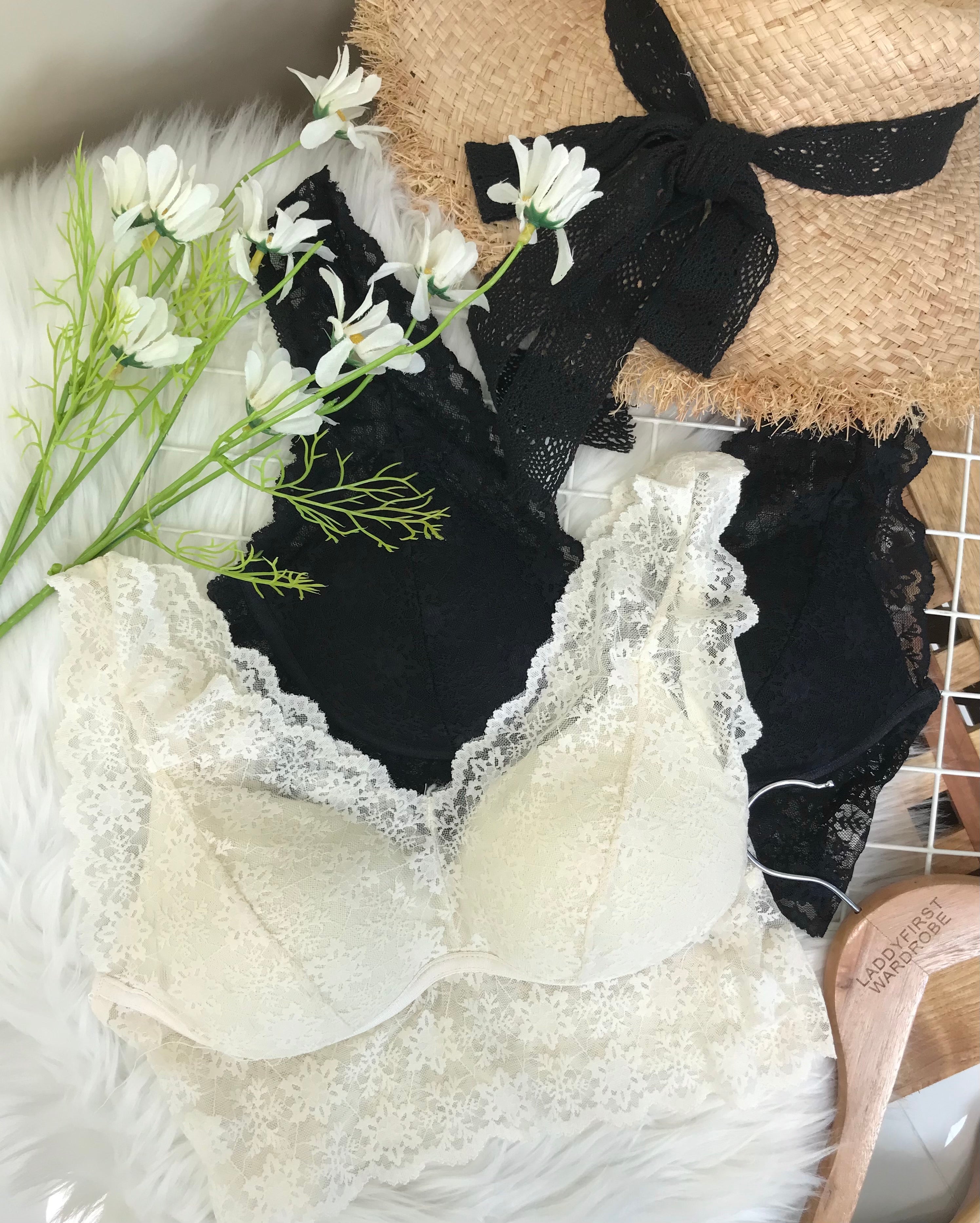 【A681】蕾丝厚带百搭内搭美背