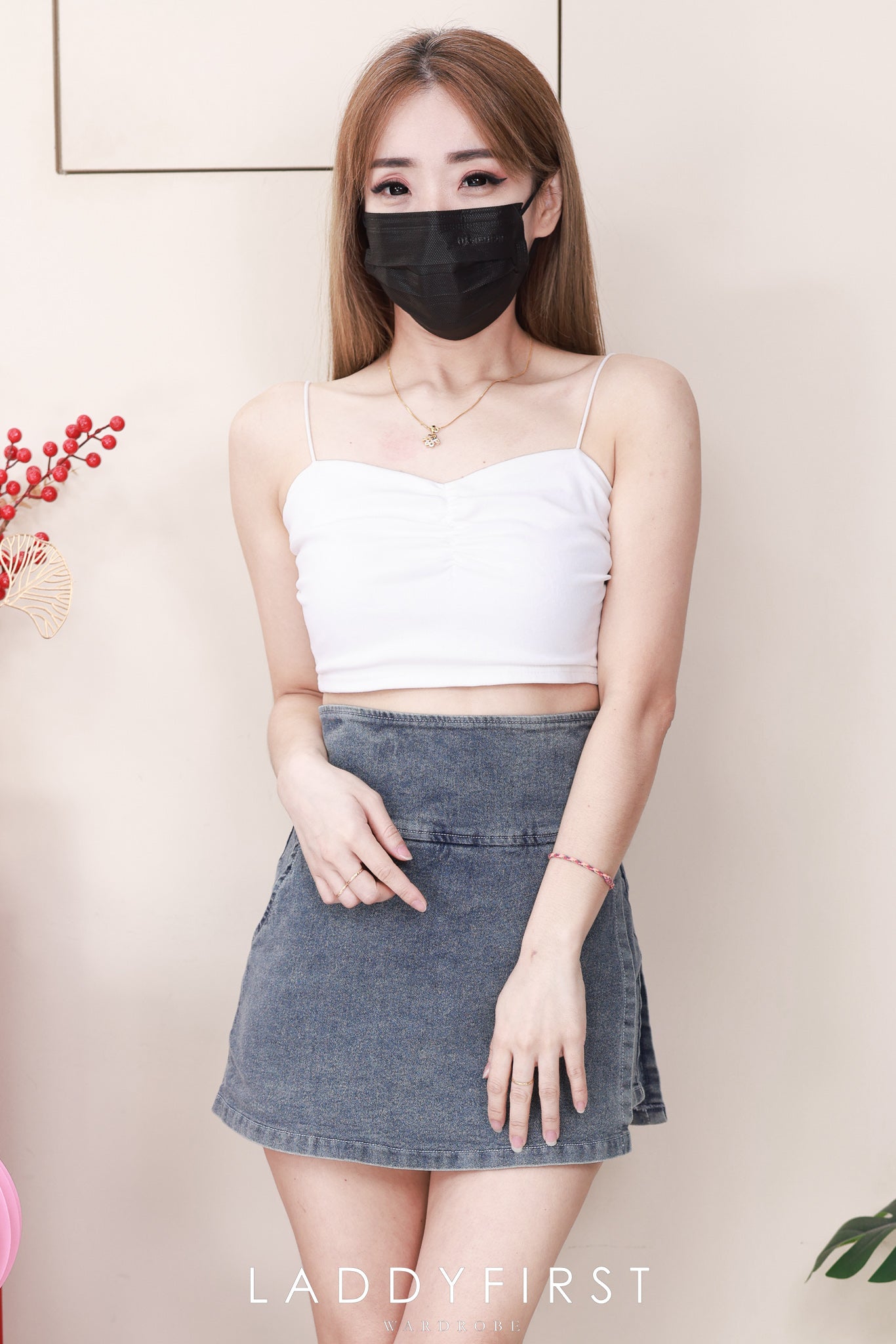 【S2475】高品质简约时尚厚实牛仔高腰百搭裤裙，有口袋 ❤️❤️ 【D-R2-C1】