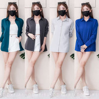 【T80340】＊订单不断＊ 独家爆款高品质韩式宽松版多巴胺色系翻领长袖西装衬衫上衣❤️【A-R1-C5】