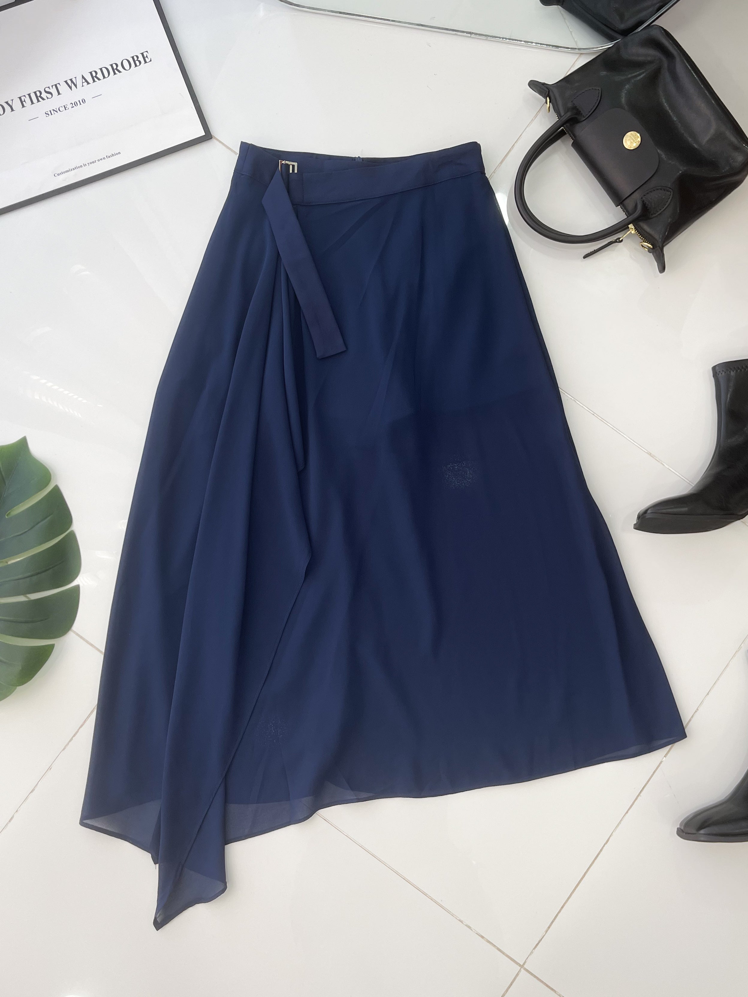 【L50013 / 16054】高品质假两件内层西装短裤拼接雪纺网纱裤裙 ❤️❤️