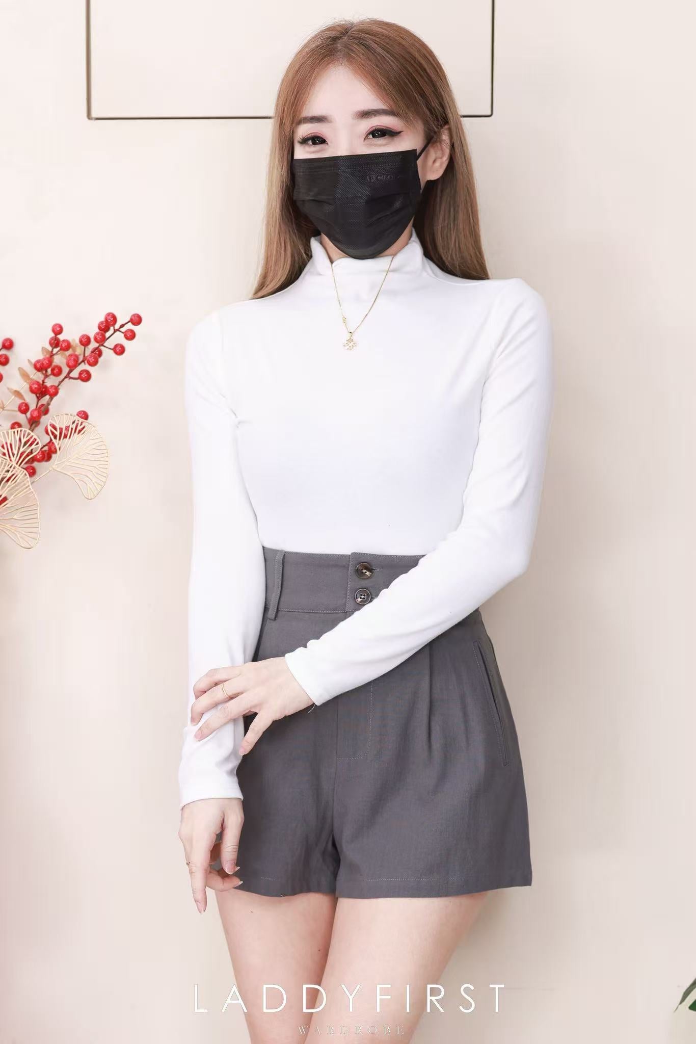 【T2701-1】⚡补货预订款⚡高品质纯棉弹力高领长袖简约百搭上衣 ❤️❤️