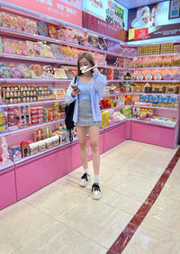 【SS25186】*强力推荐款＊高品质韩版三件套 , 衬衫连帽外套 ➕ 厚棉背心 ➕百搭裤裙 ❤️ 【D-R1-C4】