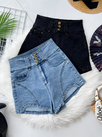 【S121501】高品质超高腰COTTON JEANS牛仔日常百搭短裤，有口袋 ❤️❤️ 【A-R1-C6】