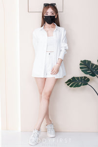 【T80340】＊订单不断＊ 独家爆款高品质韩式宽松版多巴胺色系翻领长袖西装衬衫上衣❤️【A-R1-C5】