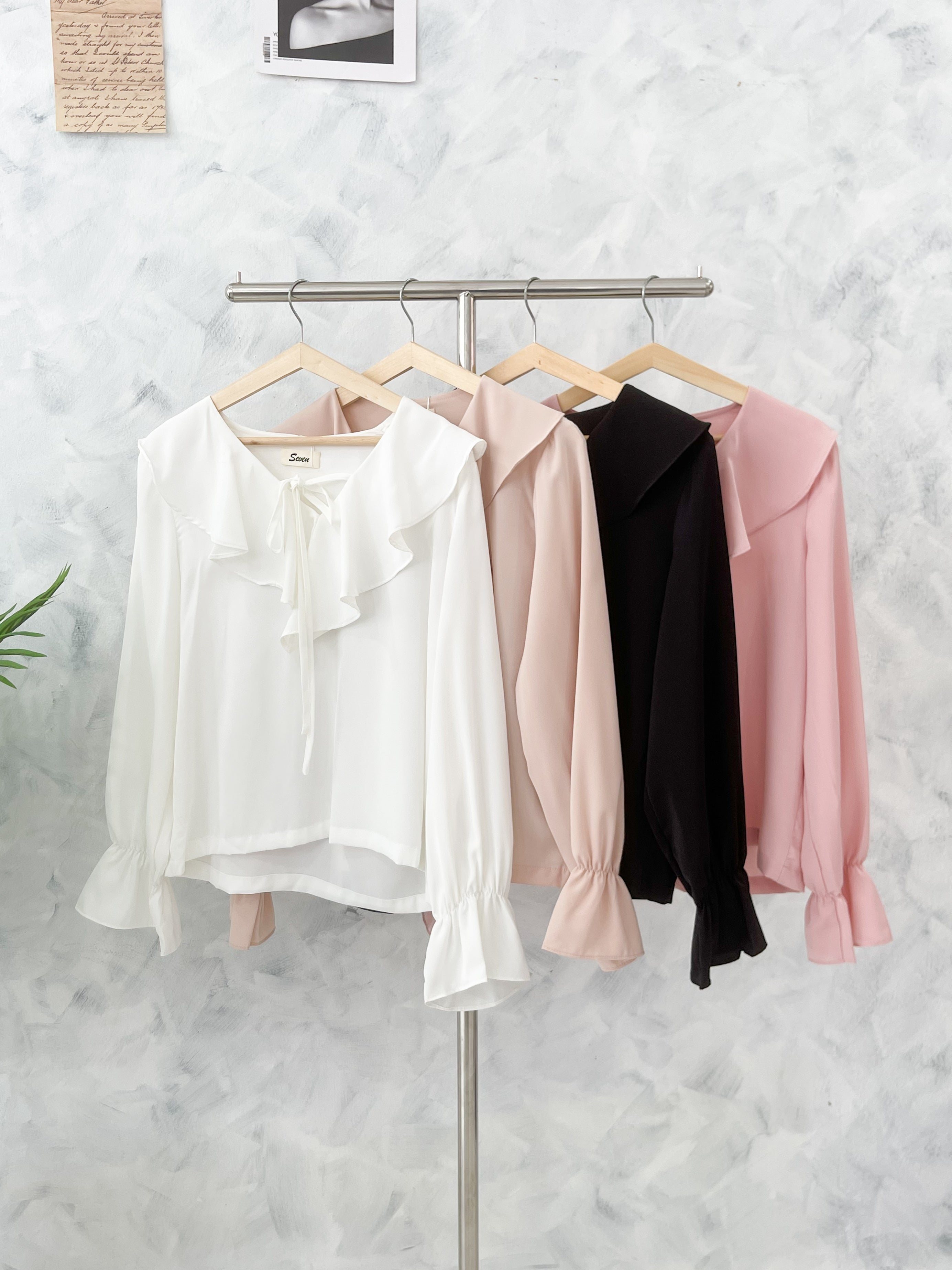 【T81166】高品质雪纺飘逸感荷叶边上衣 ❤️❤️