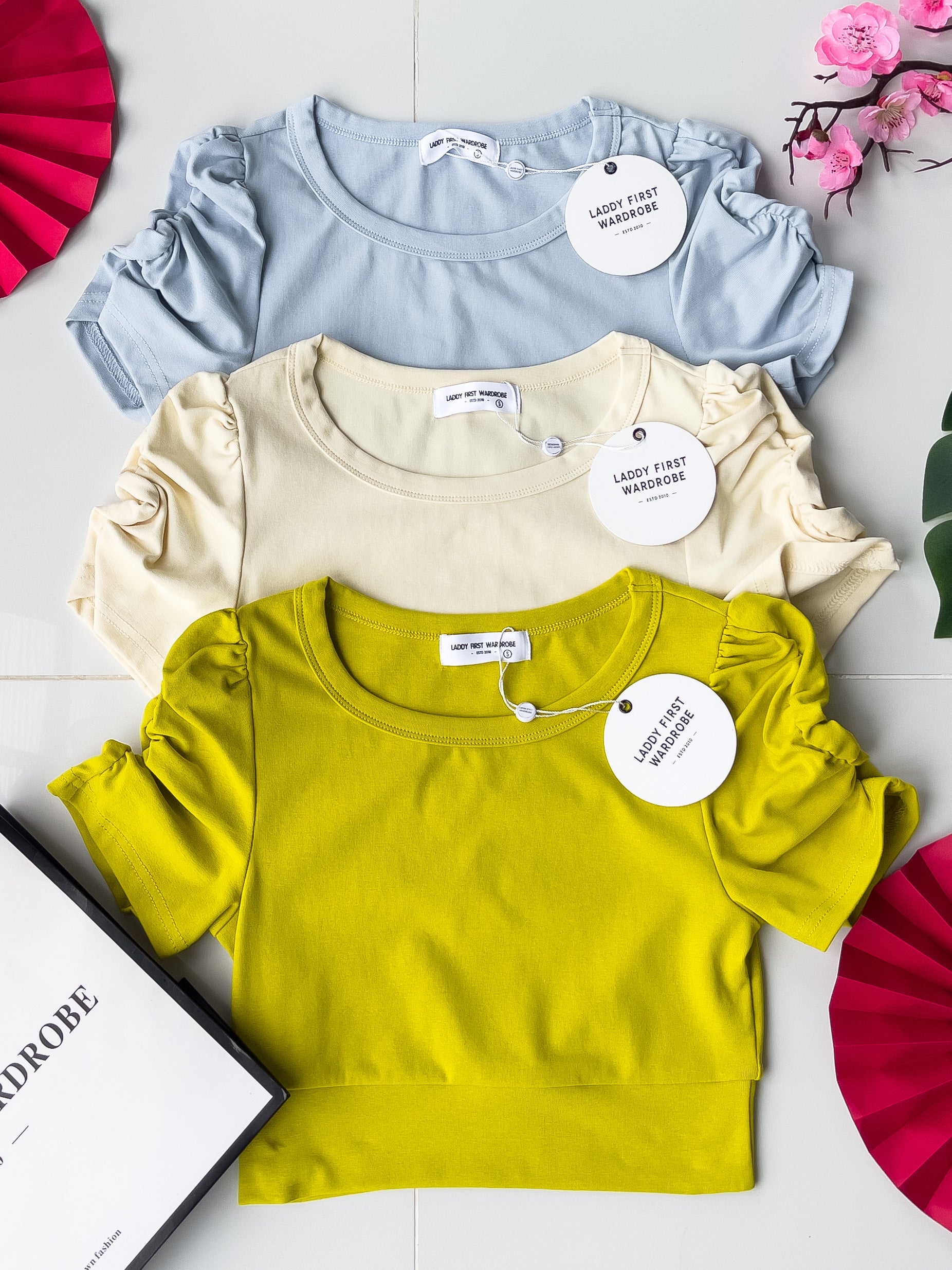 【T3454】【LFW独家小圆饼】高品质厚棉皱褶短袖纯棉弹力简约休闲百搭上衣 ❤❤ 【A-R1-C1】