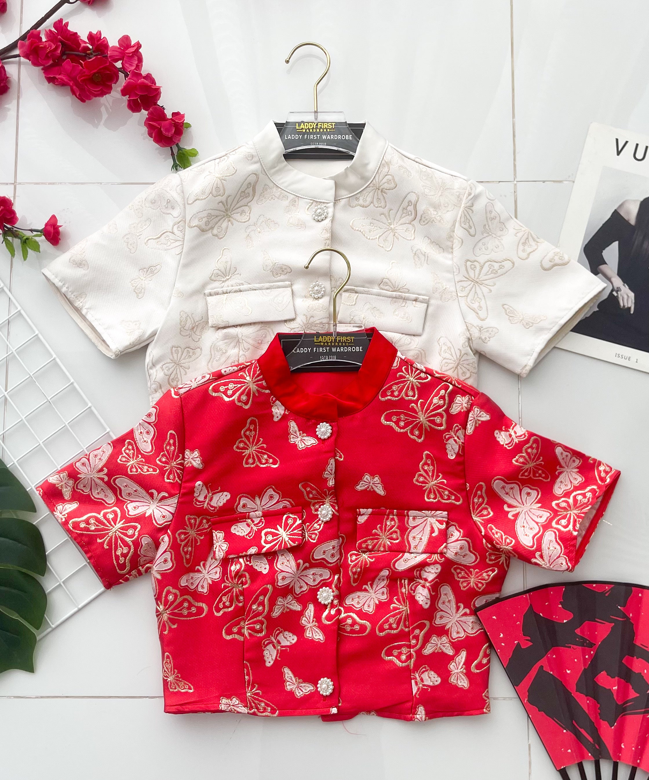 【T23240】高品质新中式国风提花旗袍上衣，有口袋 ❤❤