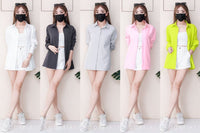 【T80340】＊订单不断＊ 独家爆款高品质韩式宽松版多巴胺色系翻领长袖西装衬衫上衣❤️【A-R1-C5】