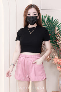 【S5607】厚实卫衣棉质松紧腰弹力高腰休闲百搭短裤，有口袋【A-R3-C4】