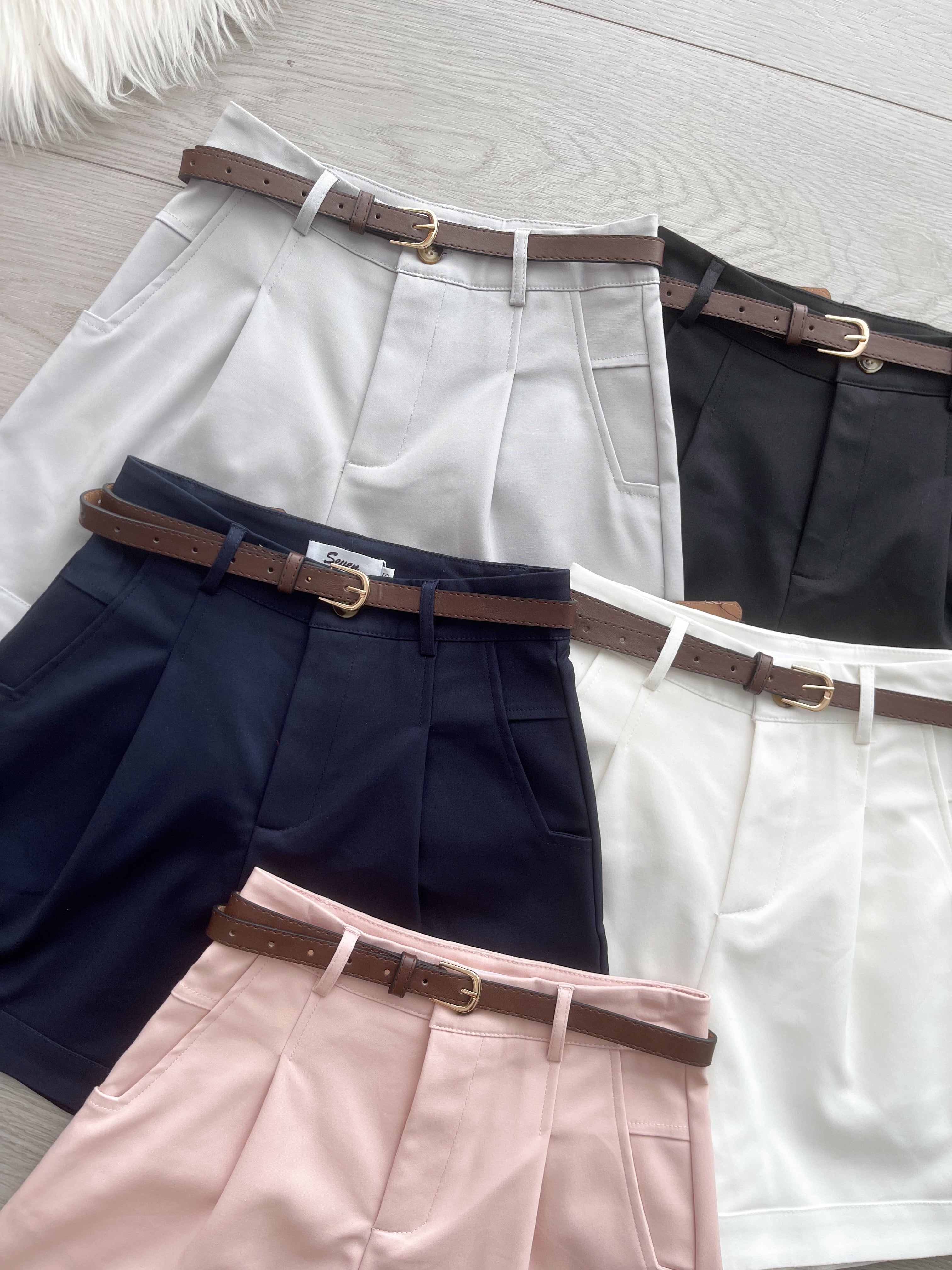 【S82532】高品质简约时尚西装高腰显瘦百搭短裤，搭配附送腰带，有口袋 ❤️❤️